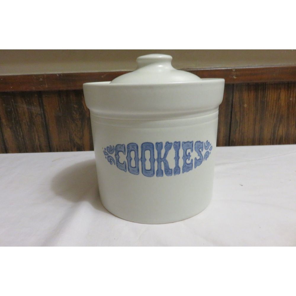 White and Blue Cookie Jar